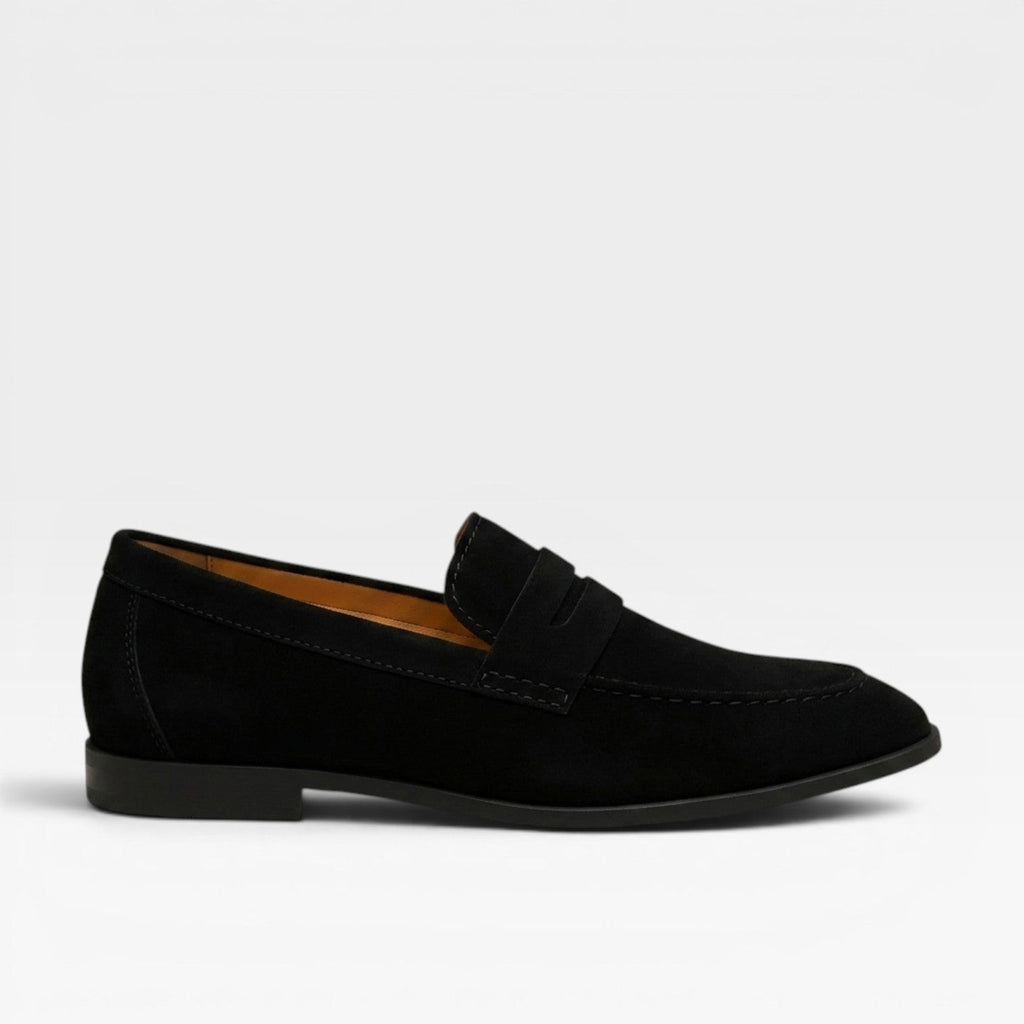 Men’s Suede Penny Loafers – Classic Slip-On Dress Shoes