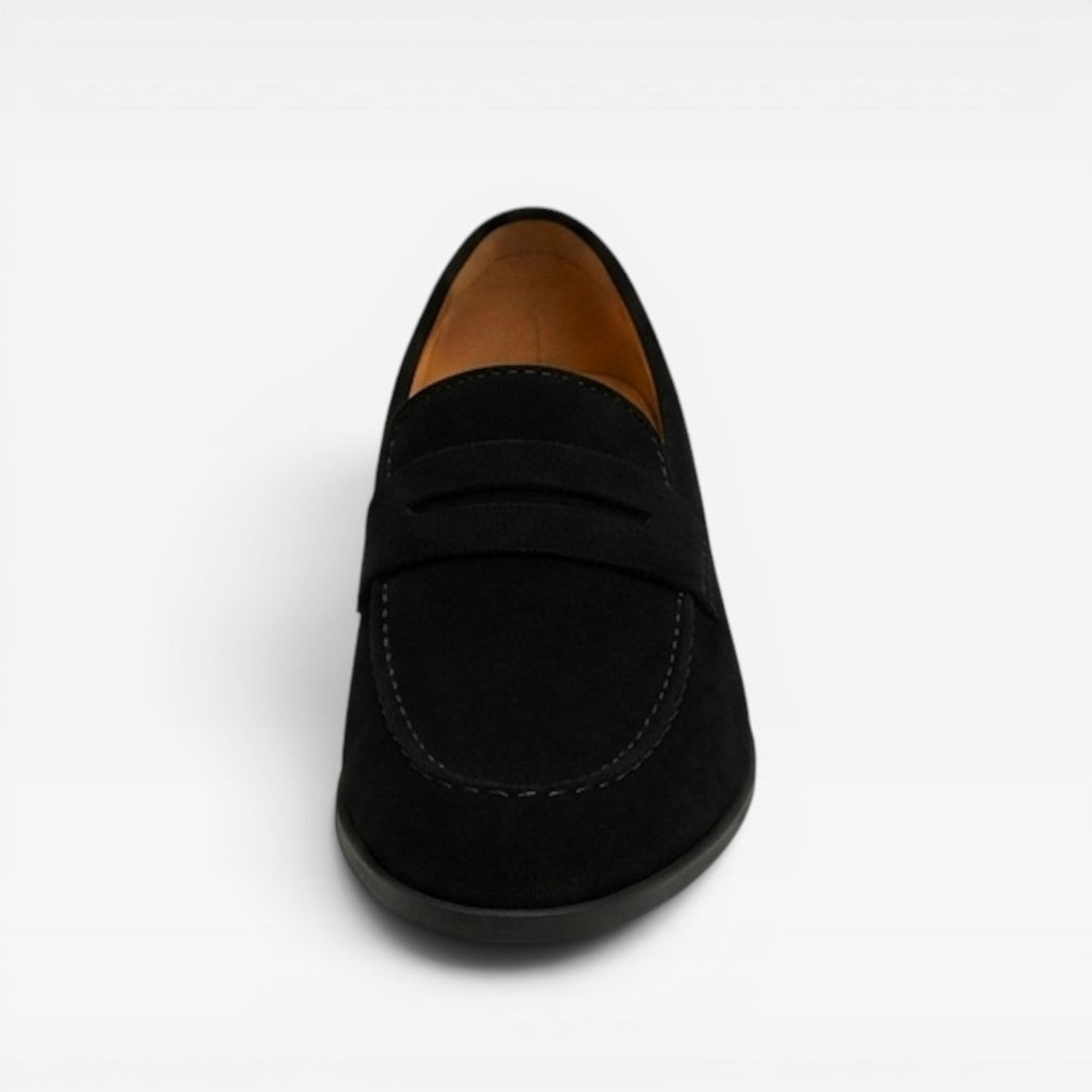 Men’s Suede Penny Loafers – Classic Slip-On Dress Shoes
